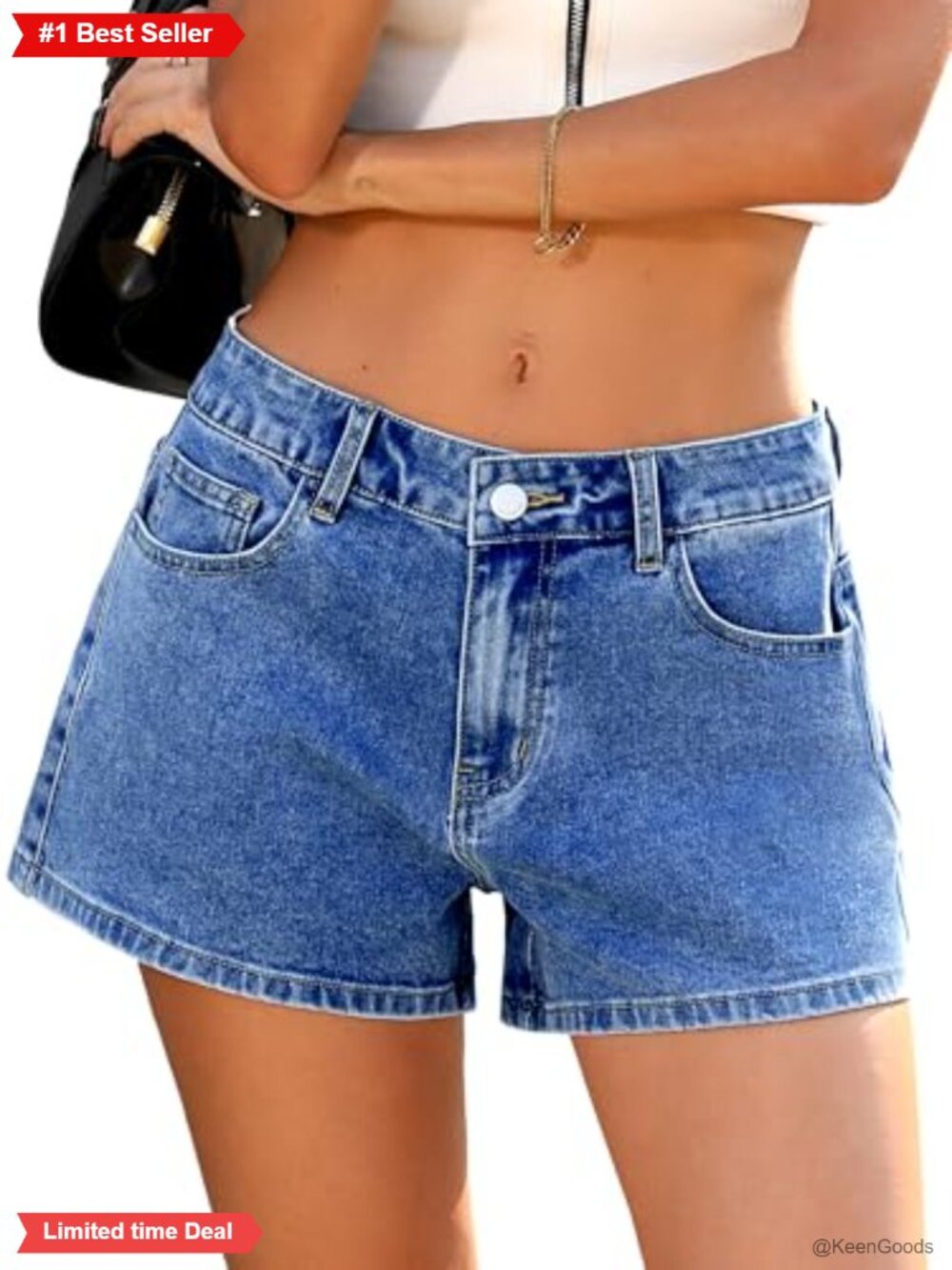 High Stretch A-Line Baggy Denim Shorts Loose Fit Summer Jorts